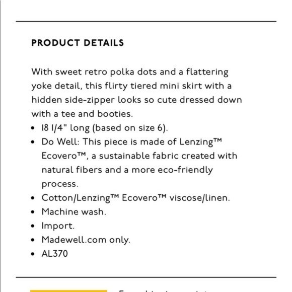 NWT Madewell Tiered Skirt in Inkbrush Dots - Size 2 - Picture 2 of 10